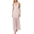 thumbnail image 1 of Avec Les Filles Womens Gingham Maxi Dress, Pink, 14, 1 of 1