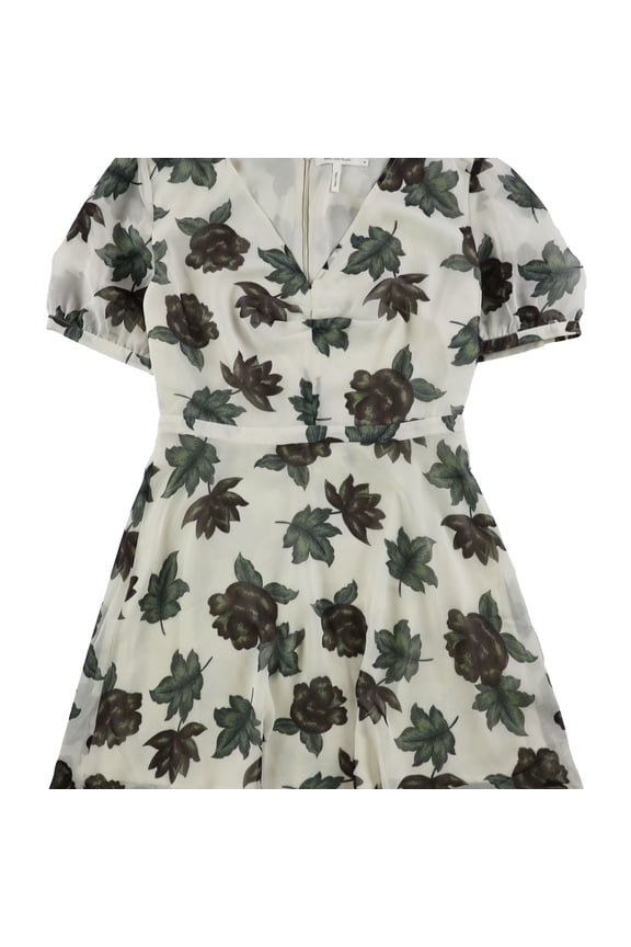 Womens Peony A-line Dress, Off-White, Medium