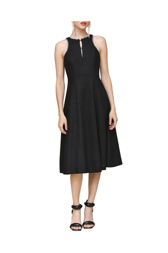 womens Halter Paneled Swing Dress, 8