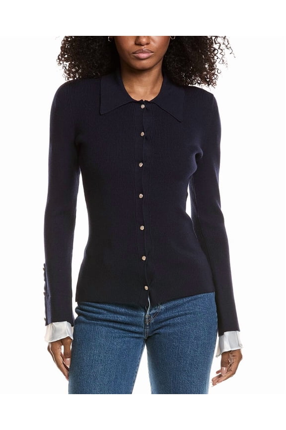 womens  Knit Cardigan, XL, Blue