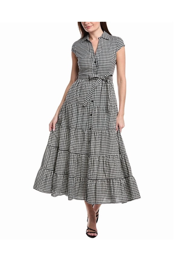 womens Maxi Shirtdress, 0, Black