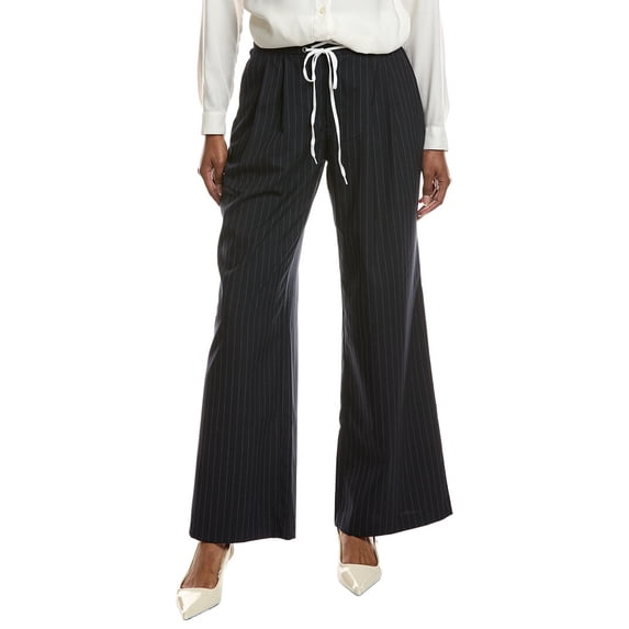 Avec Les Filles womens Pleated Lace-Up Front Pant, 2, Blue