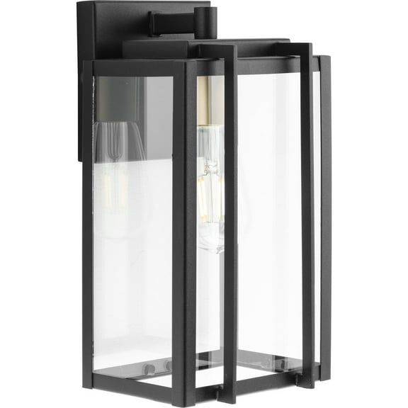 Avec Marimac Collection Modern Craftsman Black Outdoor Wall Lantern with Gold Accent