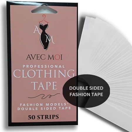 Avec Moi Clear Fashion Tape Double-Sided Strips, 50 Count