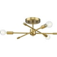 thumbnail image 1 of Avec Mondra Collection 18" Contemporary 3-Light Brushed Gold Semi Flush Mount Light, 1 of 20