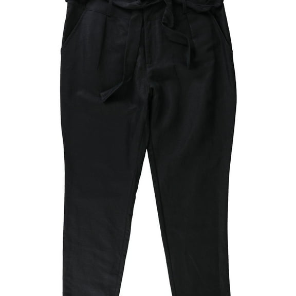 Avec Womens Tie-Waist Casual Trouser Pants, Black, 14