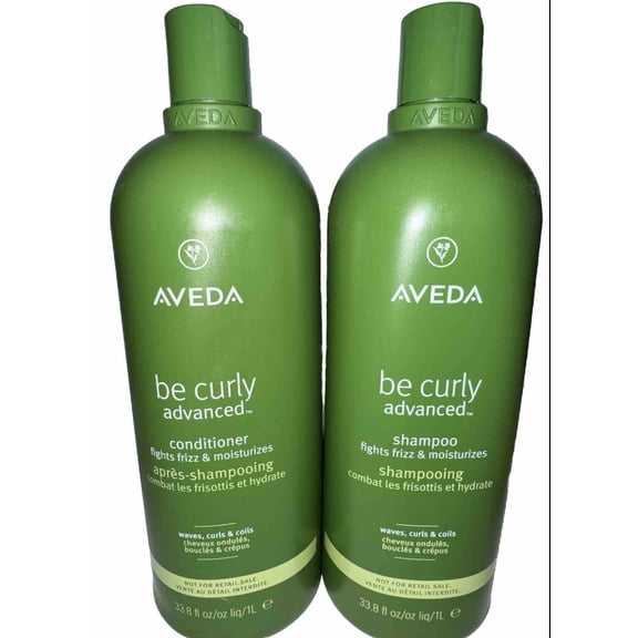 Aveda Be Curly Advanced Shampoo & Conditioner Set | for Curly, Coily, Wavy Hair | Fights Frizz | Silicone Free, Sulfate Free | Liter Size