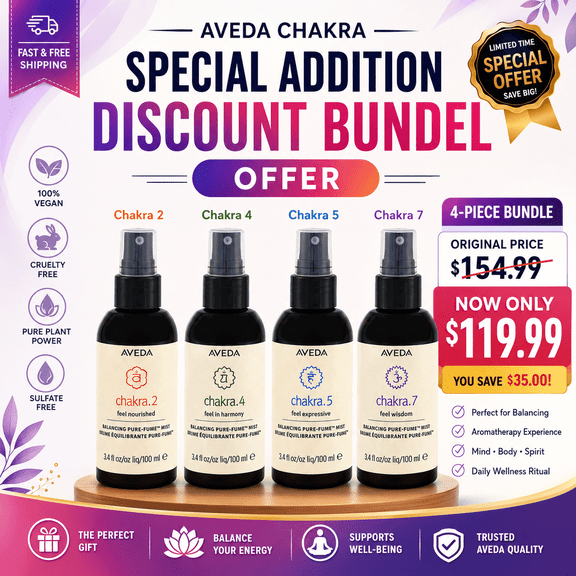 Aveda Chakra Pure-Fume Mist Bundle Chakra 2 4 5 7 Aromatherapy Set 100ml each