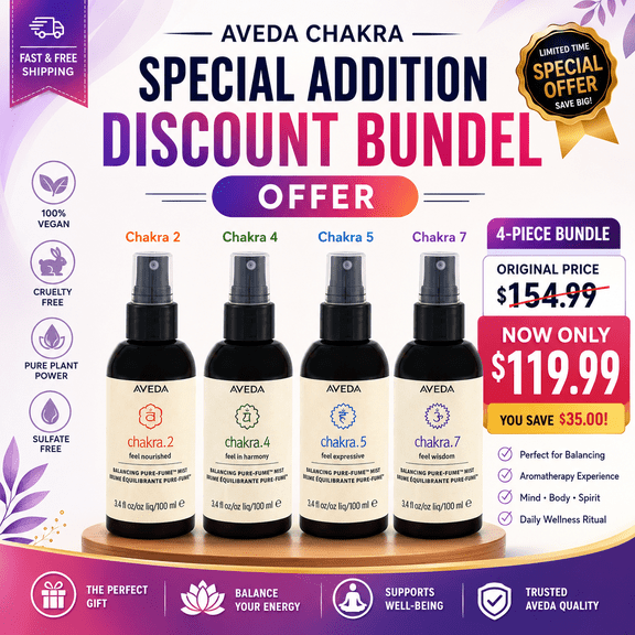 Aveda Chakra Pure-Fume Mist Bundle Chakra 2 4 5 7 Aromatherapy Set 100ml each