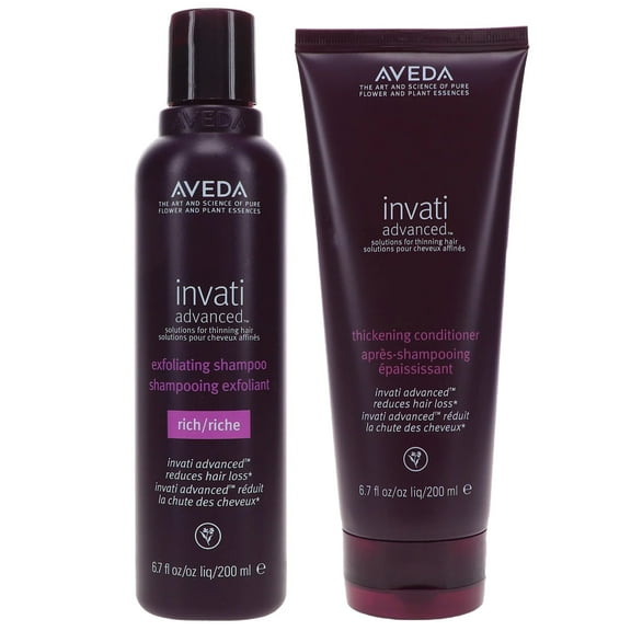 Aveda Invati Advanced Exfoliating Rich Shampoo and Thickening Conditioner Set 6.7 oz Each