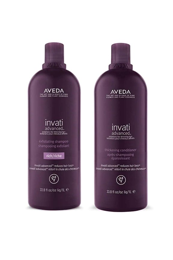 Invati RICH Exfoliating Shampoo and Thickening Conditioner 33.8 oz DUO