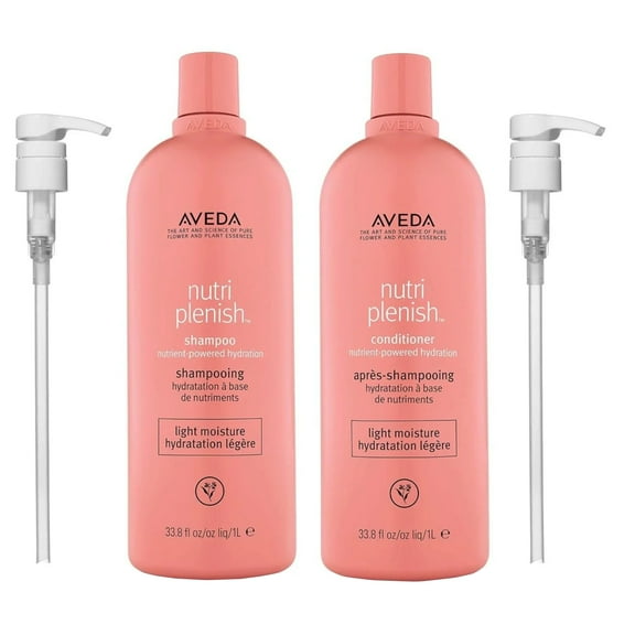 Aveda Nutriplenish Light Moisture Shampoo and Conditioner Set 33.8 oz Each with Pumps