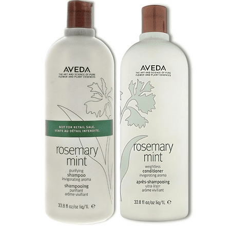 Aveda Rosemary Mint Purifying Shampoo and Weightless Conditioner 33.8 oz (Pack of 2) with pump