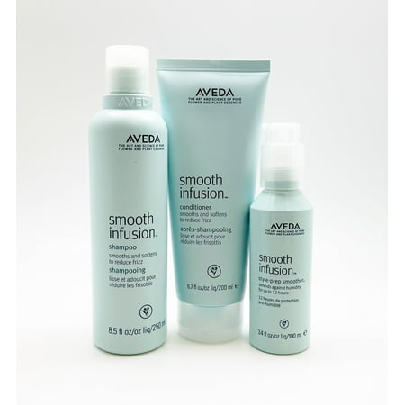 Aveda Smooth Infusion Shampoo 8.5oz Conditioner 6.7oz Style Prep Smoother 3.4oz