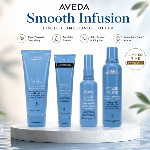 Aveda Special Edition Smooth Infusion Bundle Premium Beauty Collection 4 Piece Set