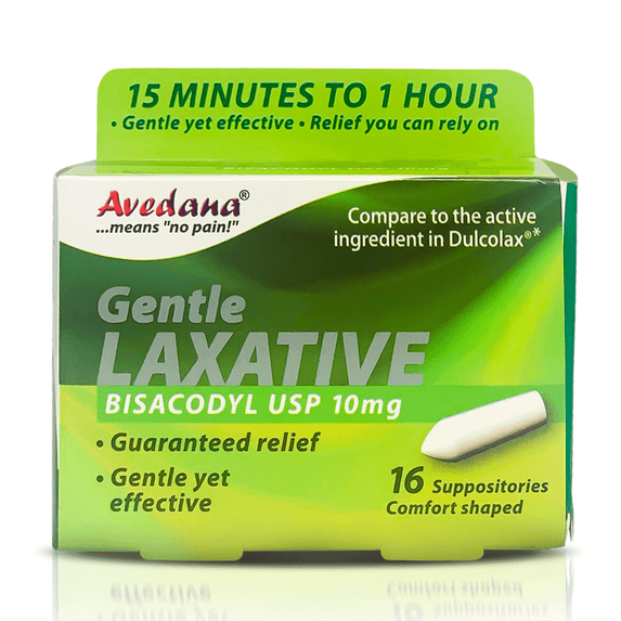 Avedana Bisacodyl Suppositories for Constipation Relief, 10mg Stimulant Rectal Laxative