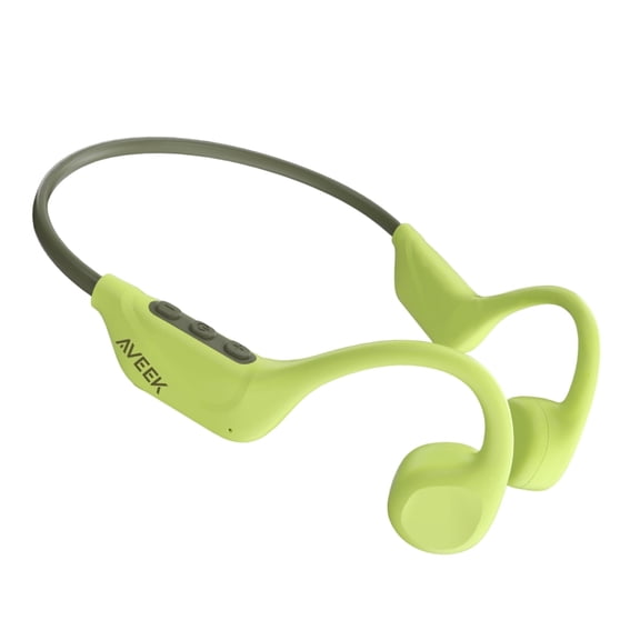 Aveek Bone Conduction Earphones, Open-Ear Wireless Headphones, Bluetooth 5.4 with Microphone, 10H Battery for Running,Cycling,Outdoors,Green