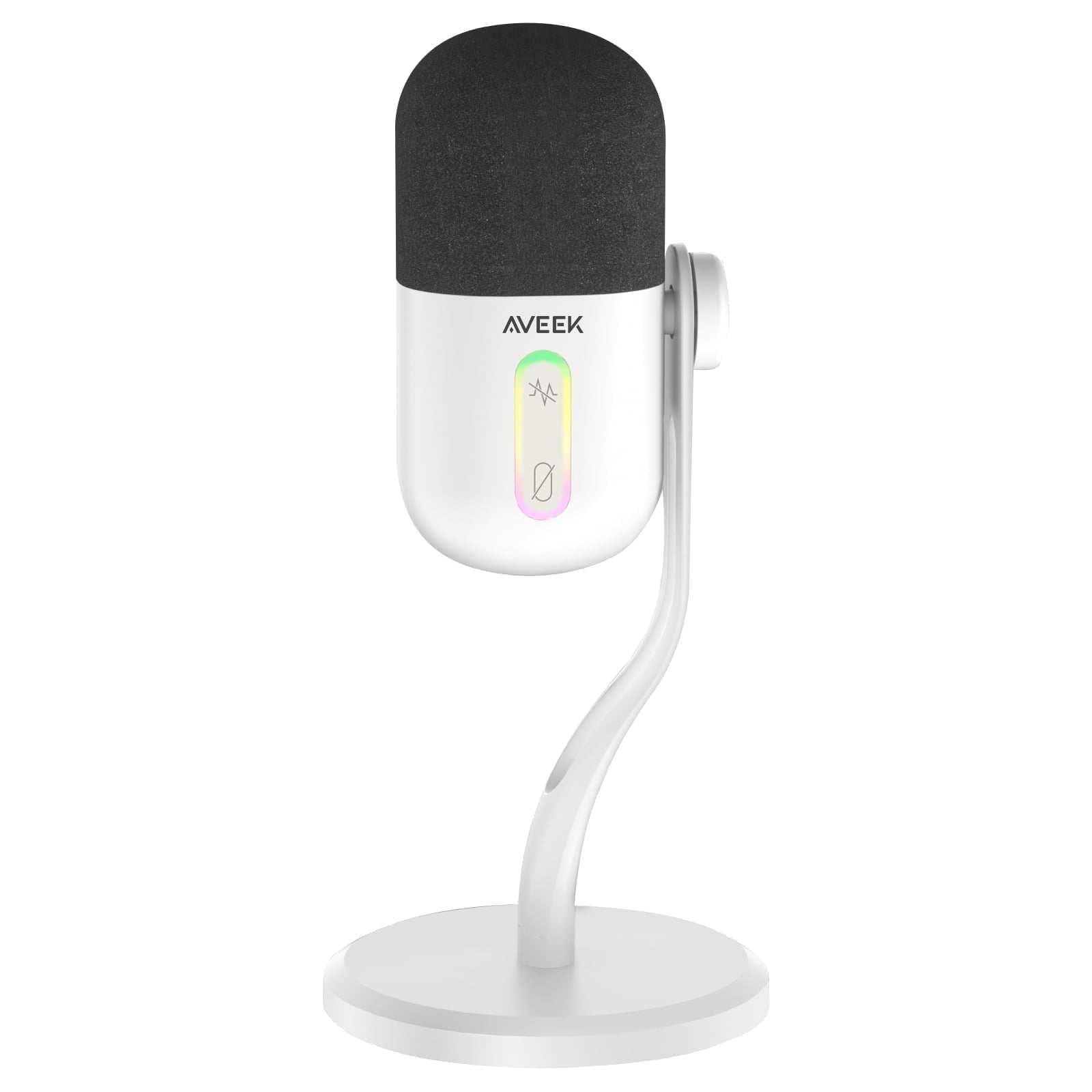 Aveek USB Condenser Microphone, Gaming Mic with Noise Cancellation for Streaming/Discord/Podcast/Asmr,Cardioid Pickup for Windows/MacOS/Android, White