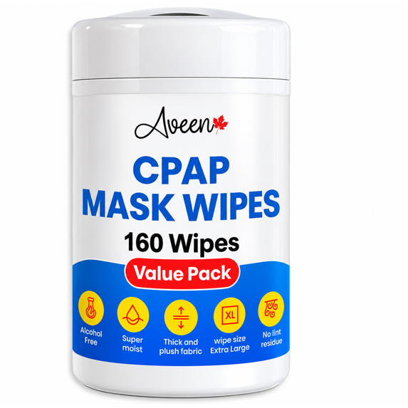 Aveen CPAP Mask Cleaning Wipe, 160 Extra Large Wet Wipes, Unscented, Lint Free Wipes for for Daily Cleaning of CPAP Masks