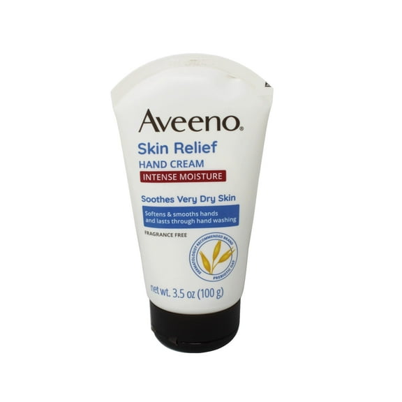 Aveeno Active Naturals Intense Moisture Skin Relief Hand Cream Helps Soothe and Moisture dry Skin Fragrance Free 3.5 oz