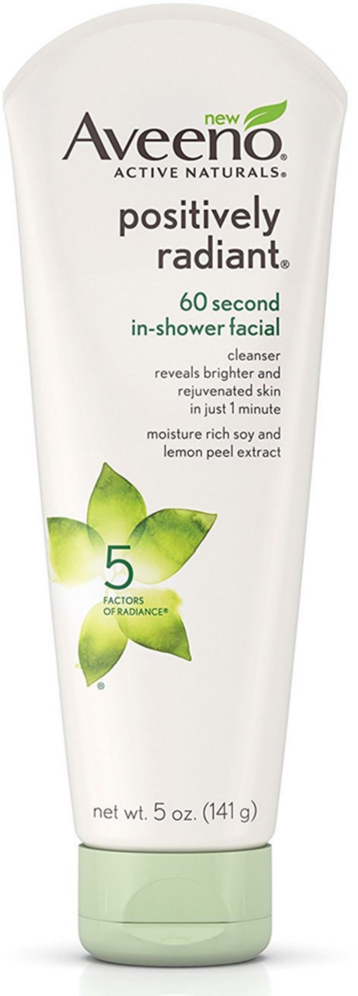 Aveeno Active Naturals Positively Radiant 60 Second In-Shower Facial Cleanser 5 oz (Pack of 4) - image 1 of 7