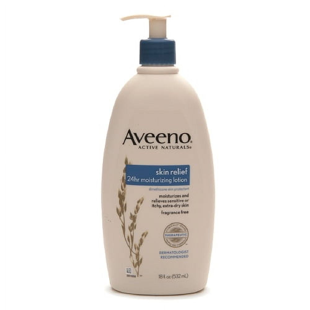 Aveeno Active Naturals Skin Relief Moisturizing Lotion, Fragrance Free - 18 Oz, 6 Pack