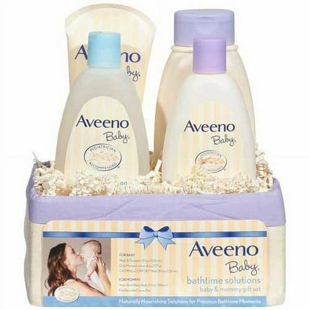 Aveeno Baby Mommy & Me Daily Bathtime Solutions Gift Set, 4 items (Pack of 2)