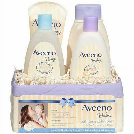 Aveeno Baby Mommy & Me Daily Bathtime Solutions Gift Set, 4 items (Pack of 2)