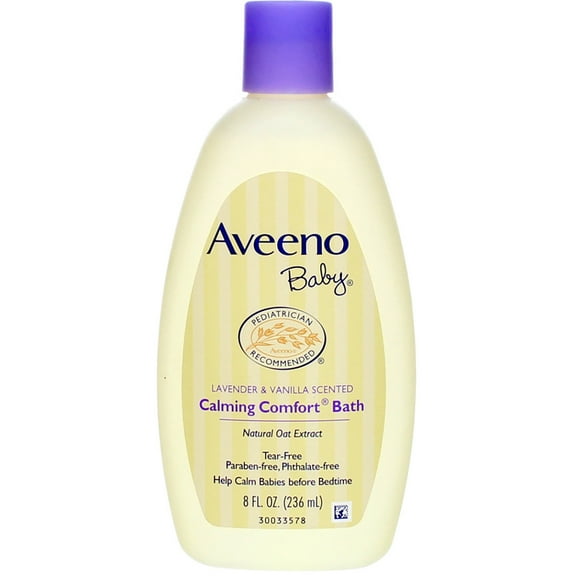 Aveeno Baby Calming Comfort Bath, Lavender & Vanilla, 8 fl oz (2 Pack) (Bundle)