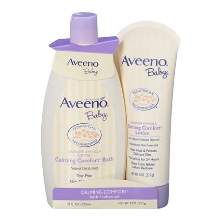 Aveeno Baby Calming Comfort Bath Plus Lotion Set, 1 Ea, 3 Pack