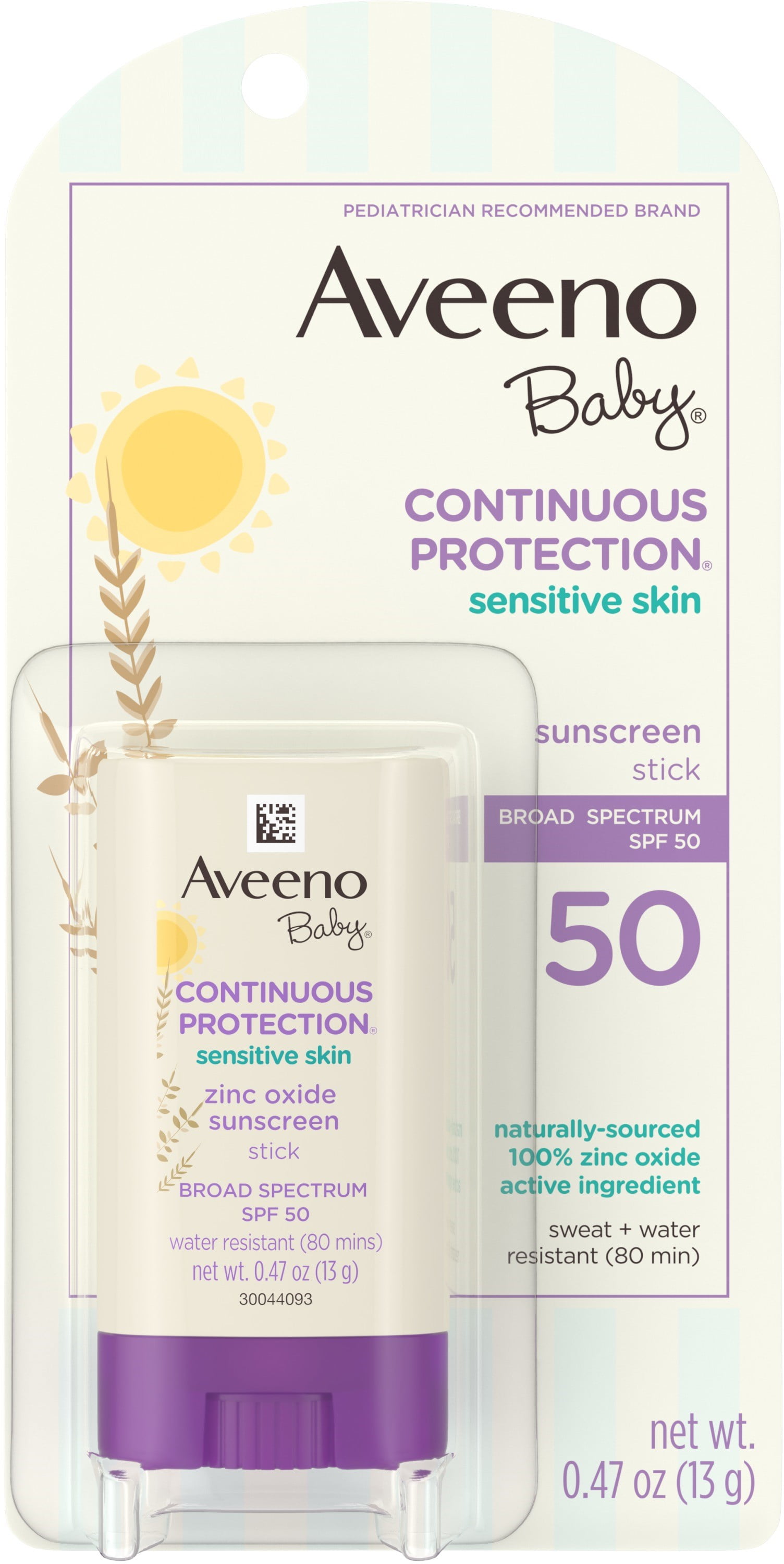 Aveeno Baby Continuous Protection Sensitive Skin Mineral Sunscreen ...
