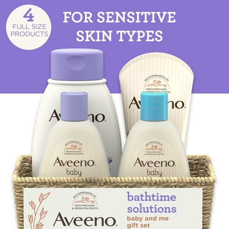Aveeno Daily Bathtime Solutions Baby and Me Gift Set, 4 Pieces
