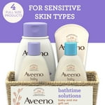 Aveeno Baby Bathtime Solutions Mommy & Me Gift Set, Baby Wash & Shampoo, Calming Bath, Daily Moisturizing Lotion & Stress Relief Body Wash for Mom, Nourishing Oat, Registry Must Haves, 4 items