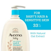 Aveeno Baby Daily Moisture Wash & Shampoo, Oat Extract, 33 fl. oz