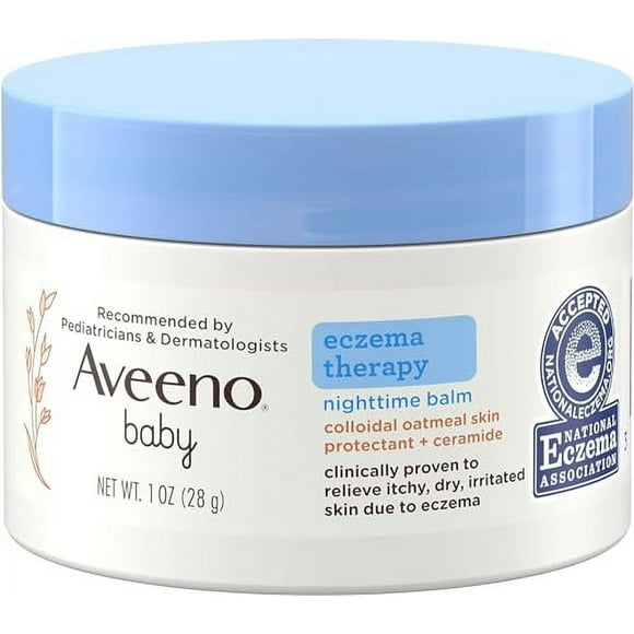 Aveeno Baby Eczema Therapy Nighttime Balm with Colloidal Oatmeal, Travel Size, 1 oz