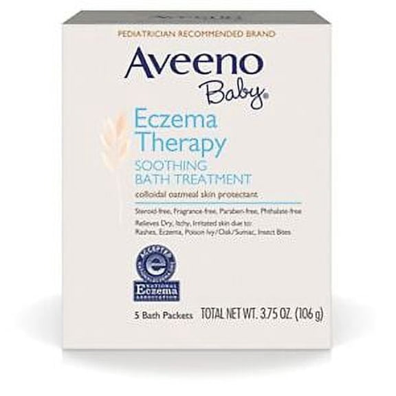 Aveeno Baby Eczema Therapy Soothing Bath Treatment, 5 Ct (2 Pack)