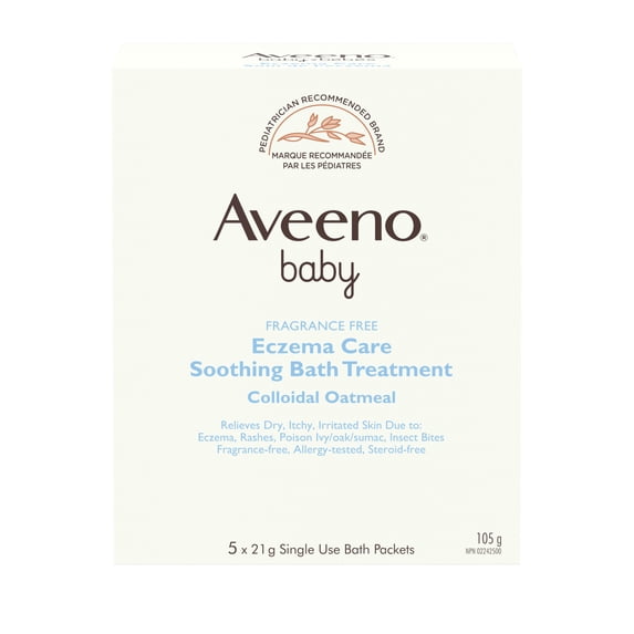 Aveeno Baby Eczema Therapy Soothing Bath Treatment, Oatmeal, 5 Count