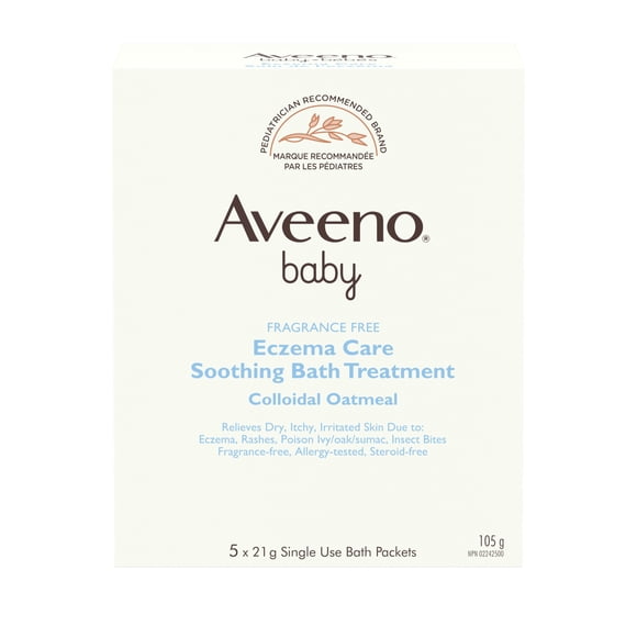 Aveeno Baby Eczema Therapy Soothing Bath Treatment, Oatmeal, 5 Count