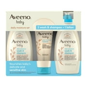 Aveeno Baby Moisture Set, 2 Wash & Shampoo + Lotion, 44 Fluid Ounce