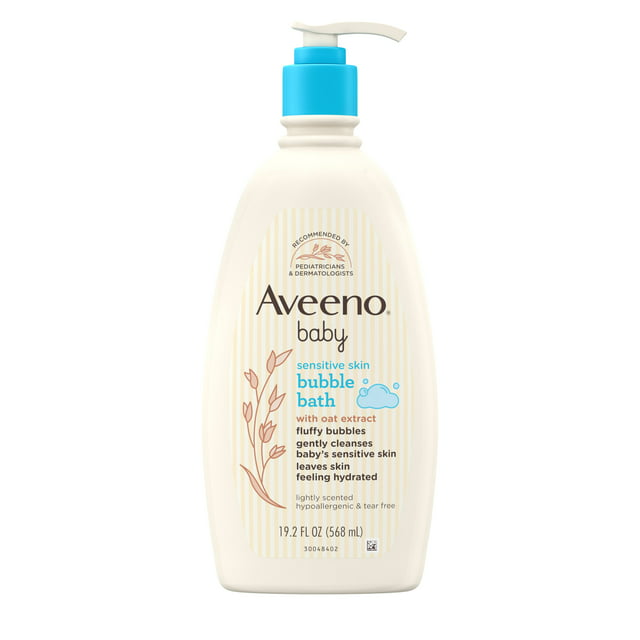 Aveeno Baby Sensitive Skin Bubble Bath with Oat Extract, 19.2 fl. Oz