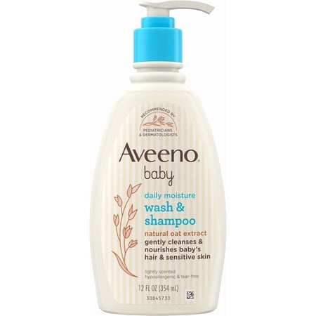 Aveeno Baby Wash And Shampoo With Natural Oat Formula, Lightly Scented - 12 Oz