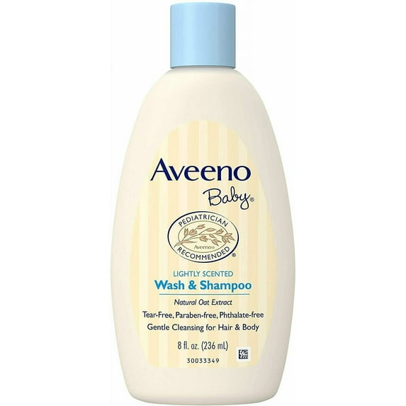 Aveeno Baby Wash & Shampoo Natural Oat Extract, Light Scent, 8 oz, 3-Pack