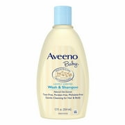Aveeno Baby Wash & Shampoo Natural Oat Extract Lightly Scent, 12 oz, 2 Pack