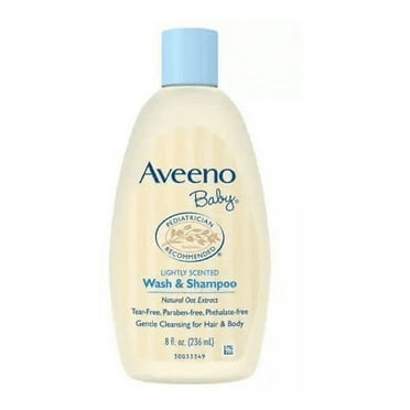 Aveeno Baby Wash & Shampoo Natural Oat Extract Lighty Scented, 8 oz, 2 Pack