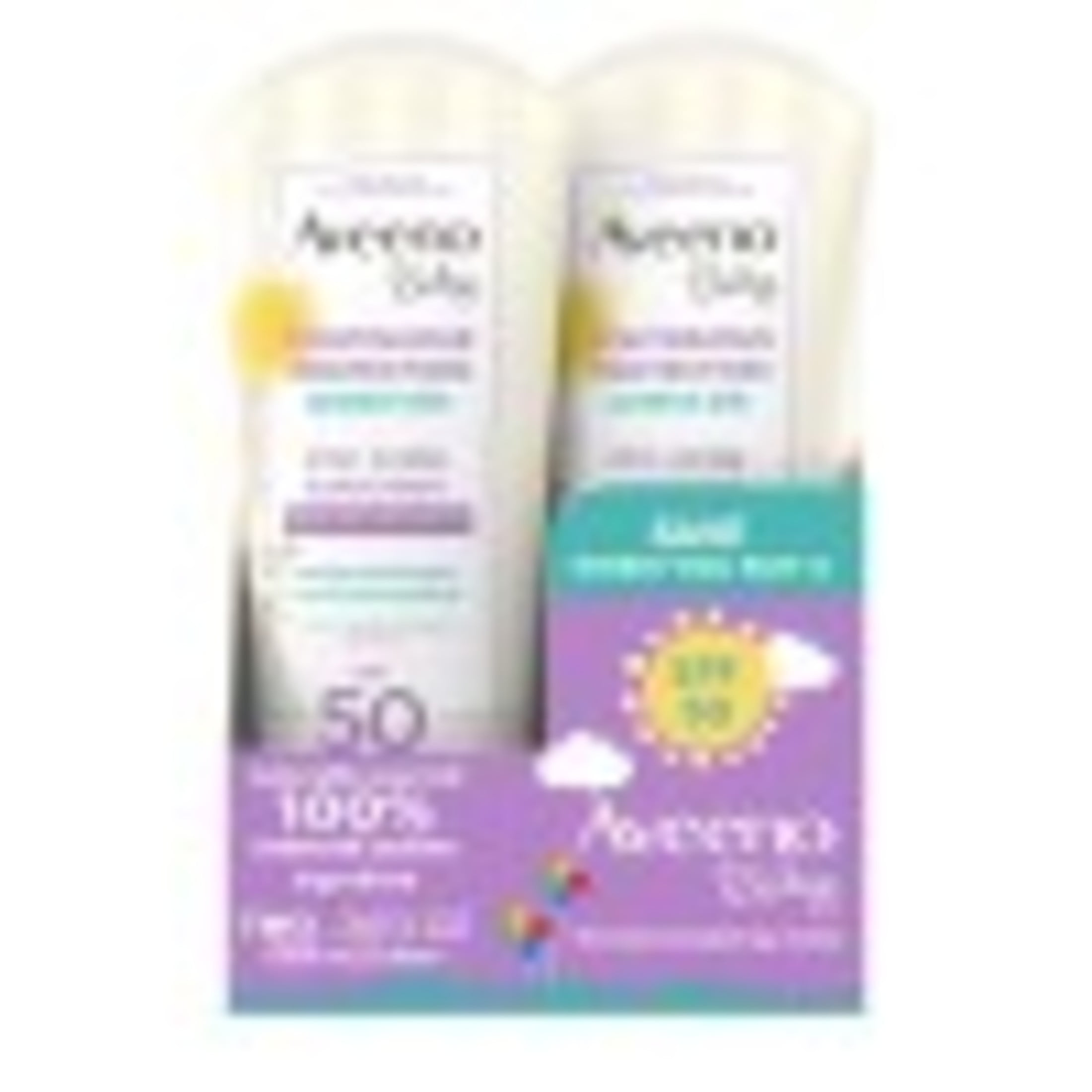 Aveeno Baby Zinc Oxide Mineral Sunscreen Lotion, SPF 50, 2 x 3 fl. oz