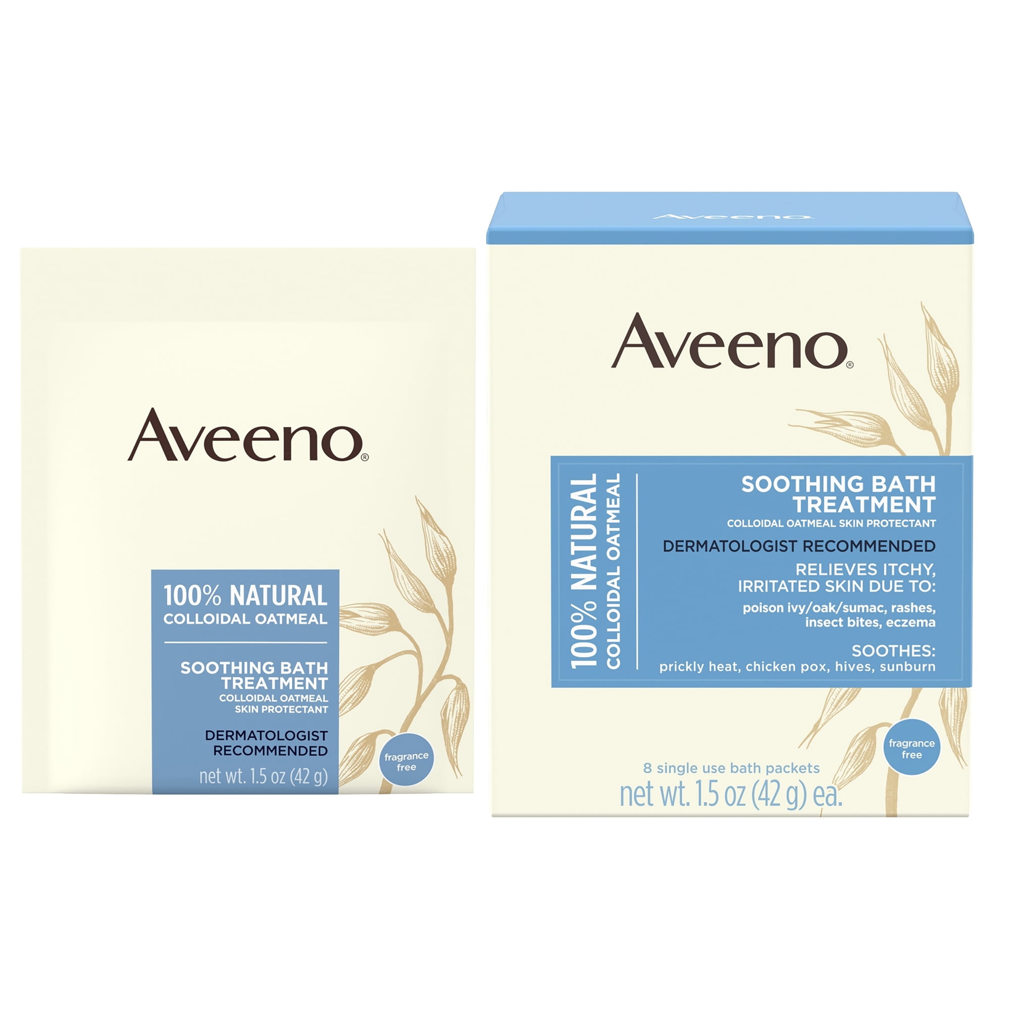 Aveeno Bath Additive Powder, Relieve Itching, Irritation, Unscented, 1.