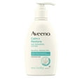 thumbnail image 1 of Aveeno Calm + Restore DMF15 Oat Repairing Body Lotion for Sensitive Skin, Daily Moisturizer with Prebiotic Oat, Aloe & Pro-Vitamin B5 Helps Restore Skin's Moisture Barrier, Fragrance Free, 12 oz, 1 of 3