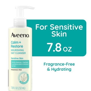 Aveeno Calm + Restore Gentle Nourishing Oat Face Cleanser, 7.8 fl. oz