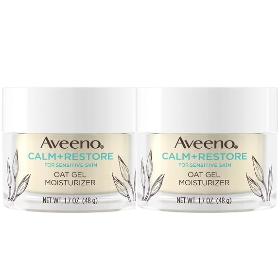 Aveeno Calm + Restore Triple Oat Hydrating Face Serum for Sensitive Skin Gentle and Lightweight Facial Serum to Smooth and Fortify Skin Hypoallergenic, Fragrance & Paraben-Free,1.7 fl. Oz (Pack of