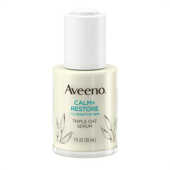 Aveeno Calm + Restore Triple Oat Sensitive Skin Face Serum, 1 fl. Oz - 2 Pack